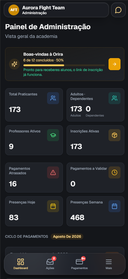 Dashboard mobile